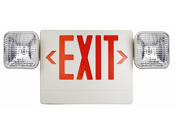 Emergency exit sign with dual emergency lights